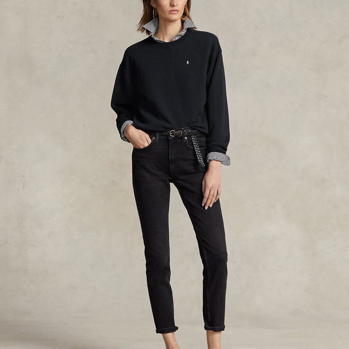 POLO RALPH LAUREN WOMAN LONG SLEEVE SWEATSHIRT BLACK - Image 4