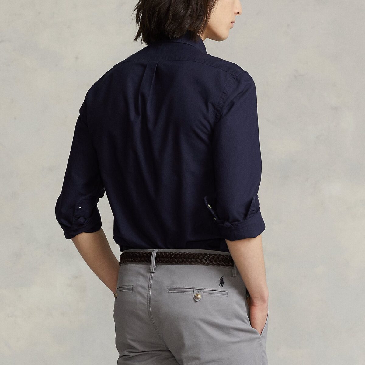 POLO RALPH LAUREN MAN CUSTOM FIT CORE REPLEN OXFORD SHIRT NAVY - Image 3