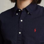 POLO RALPH LAUREN MAN CUSTOM FIT CORE REPLEN OXFORD SHIRT NAVY - Image 2