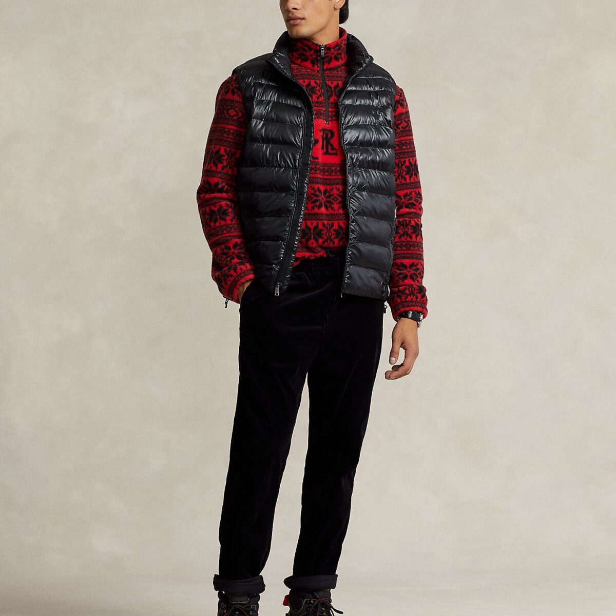 POLO RALPH LAUREN MEN TERRA VEST PACKABLE BOMBER JACKET GLOSSY POLO BLACK - Image 4