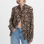 LEVI’S® WOMEN'S MAEVE BLOUSE TIGER IKAT ALMOND MILK MULTI COLOUR