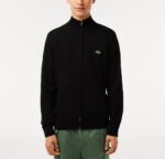 LACOSTE MEN'S REGULAR FIT STAND-UP COLLAR ZIPPERED SWEATSHIRT NOIR