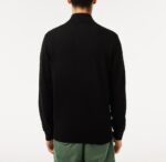 LACOSTE MEN'S REGULAR FIT STAND-UP COLLAR ZIPPERED SWEATSHIRT NOIR - Image 3