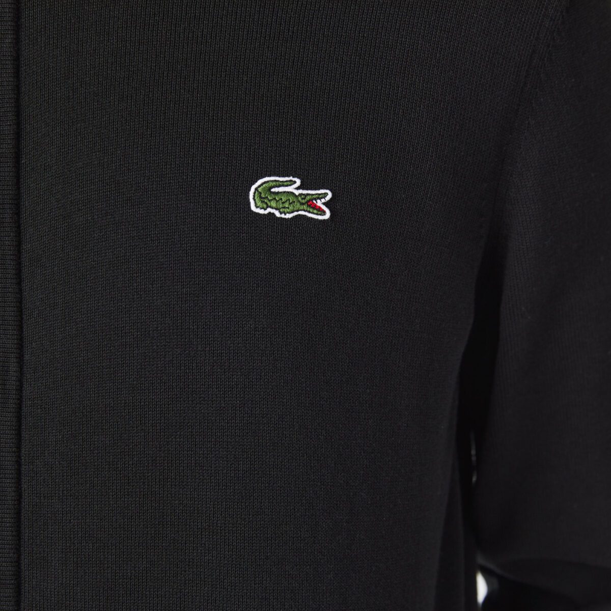 LACOSTE MEN'S REGULAR FIT STAND-UP COLLAR ZIPPERED SWEATSHIRT NOIR - Image 4