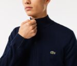 LACOSTE MEN'S REGULAR FIT STAND-UP COLLAR ZIPPERED SWEATSHIRT BLEU MARINE - Image 2