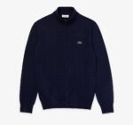 LACOSTE MEN'S REGULAR FIT STAND-UP COLLAR ZIPPERED SWEATSHIRT BLEU MARINE - Image 5