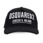 DSQUARED2 MEN EMBROIDERED CABARDINE BASEBALL CAP BLACK