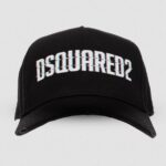 DSQUARED2 MEN BASEBALL GABARDINE CAP DSQ2 LOGO BLACK