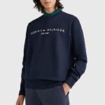 TOMMY HILFIGER MEN LOGO FLEECE SWEATSHIRT DESERT SKY