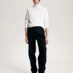 TOMMY HILFIGER MEN PIMA ORGANIC COTTON CASHMERE ROLL NECK JUMPER ANCIENT WHITE - Image 2