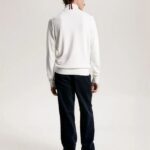 TOMMY HILFIGER MEN PIMA ORGANIC COTTON CASHMERE ROLL NECK JUMPER ANCIENT WHITE - Image 3