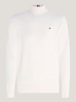 TOMMY HILFIGER MEN PIMA ORGANIC COTTON CASHMERE ROLL NECK JUMPER ANCIENT WHITE - Image 4