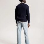 TOMMY HILFIGER MEN CLASSIC CABLE CREW NECK RELAXED FIT JUMPER DESERT SKY - Image 4