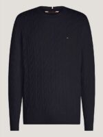 TOMMY HILFIGER MEN CLASSIC CABLE CREW NECK RELAXED FIT JUMPER DESERT SKY - Image 5