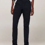 TOMMY HILFIGER WOMAN SLIM COTTON GABARDINE PANT DESERT SKY
