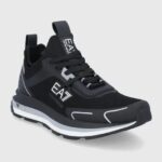 EMPORIO ARMANI MEN ALTURA KNIT SNEAKERS BLACK & WHITE