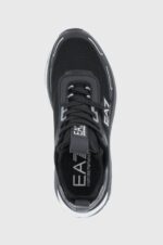 EMPORIO ARMANI MEN ALTURA KNIT SNEAKERS BLACK & WHITE - Image 4