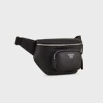 EMPORIO ARMANI MEN REGENERATED- LEATHER BELT BAG WHITH EAGLE PATE BLACK - Image 3