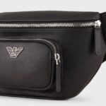EMPORIO ARMANI MEN REGENERATED- LEATHER BELT BAG WHITH EAGLE PATE BLACK - Image 5