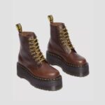DR MARTENS WOMAN 1460 PASCAL MAX LEATHER PLATFORM BOOTS DARK BROWN - Image 3