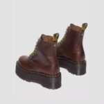 DR MARTENS WOMAN 1460 PASCAL MAX LEATHER PLATFORM BOOTS DARK BROWN - Image 4