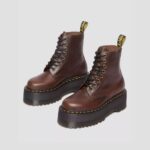 DR MARTENS WOMAN 1460 PASCAL MAX LEATHER PLATFORM BOOTS DARK BROWN - Image 6