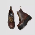 DR MARTENS WOMAN 1460 PASCAL MAX LEATHER PLATFORM BOOTS DARK BROWN - Image 8
