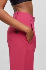HUGO WOMAN HULANA REGULAR FIT WILD LEG TROUSERS MEDIUM PINK - Image 4