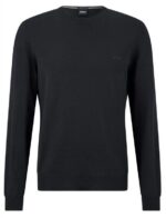 BOSS MEN'S LOGO BOTTO-L EMBROIDERED SWEATER IN RESPONSIBLE WOOL BLACK - Image 4