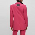 HUGO WOMEN AMALISA RELAXED FIT JACKET WITH DOUBLE CLOSURE MEDIUM PINK - Image 3