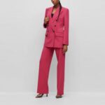 HUGO WOMEN AMALISA RELAXED FIT JACKET WITH DOUBLE CLOSURE MEDIUM PINK - Image 4