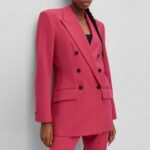 HUGO WOMEN AMALISA RELAXED FIT JACKET WITH DOUBLE CLOSURE MEDIUM PINK - Image 2