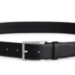 BOSS MEN ITALIAN MADE LEATHER BELT WITH ENGRAVED LOGO DUCKLE BLACK - Image 4