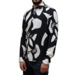 HUGO MEN EMERO RELAXED FIT PRINTED SHIRT BLACK/WHITE - Image 2