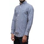 POLO RALPH LAUREN MEN CUSTOM FIT GINGHAM STRECH POPLIN SHIRT NAVY/WHITE - Image 2