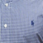POLO RALPH LAUREN MEN CUSTOM FIT GINGHAM STRECH POPLIN SHIRT NAVY/WHITE - Image 4