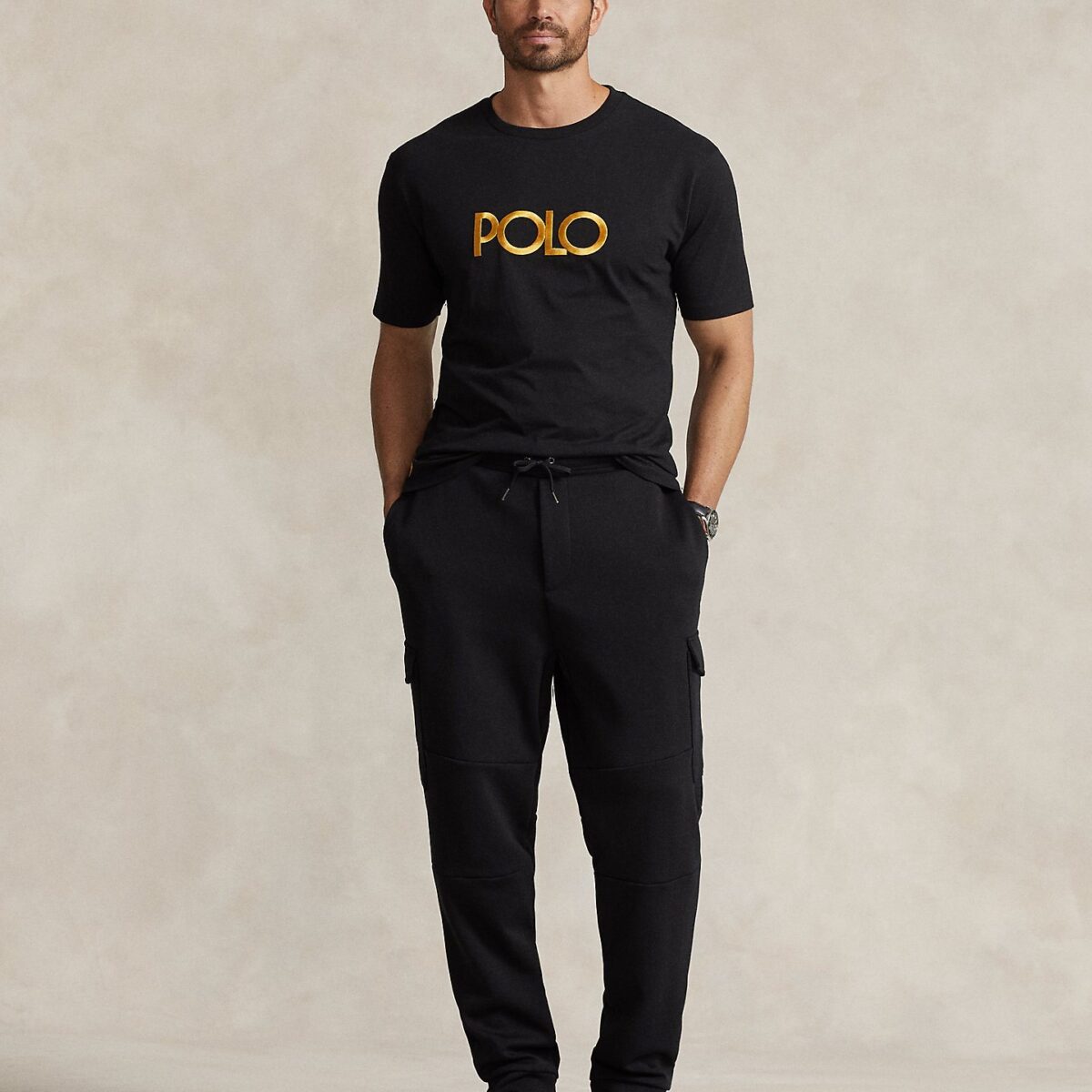 POLO RALPH LAUREN MEN EMBROIDERED LOGO JERSEY T-SHIRT BLACK - Image 2