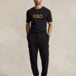 POLO RALPH LAUREN MEN EMBROIDERED LOGO JERSEY T-SHIRT BLACK - Image 2
