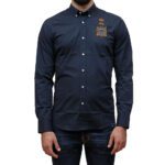 LA MARTINA MEN'S LONG-SLEEVED IN REGULAR FIT POPLIN SHIRT NAVY BLUE