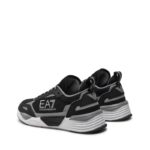 EMPORIO ARMANI MEN EA7 ACE RUNNER NEOPRENE TRAINERS BLACK-SILVER - Image 3