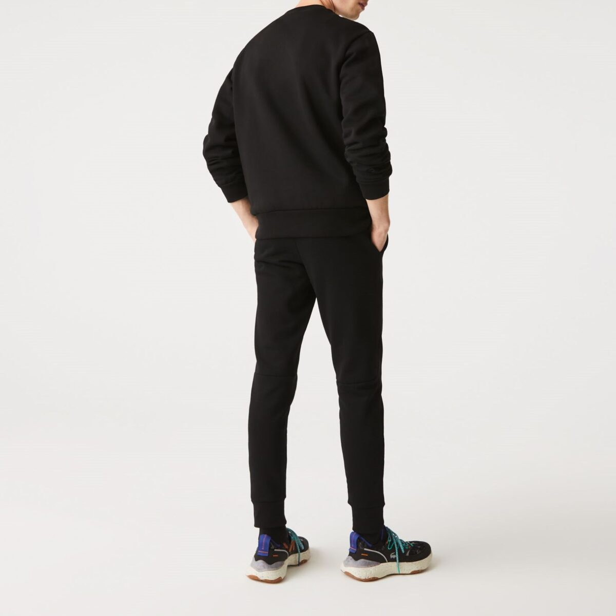 LACOSTE MAN COTTON FLEECE JOGGER SWEATPANTS BLACK - Image 3