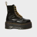 DR MARTENS WOMAN JADON MAX BUTTERO LEATHER PLATFORM BOOTS BLACK - Image 2