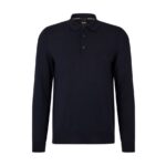 BOSS MEN BONO-L POLO SWEATER IN VIRGIN WOOL WITH EMBROIDERED LOGO DARK BLUE - Image 5