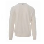 BOSS MEN LOGO BOTTO-L EMBROIDERED SWEATER IN RESPONSIBLE WOOL OPEN WHITE - Image 2