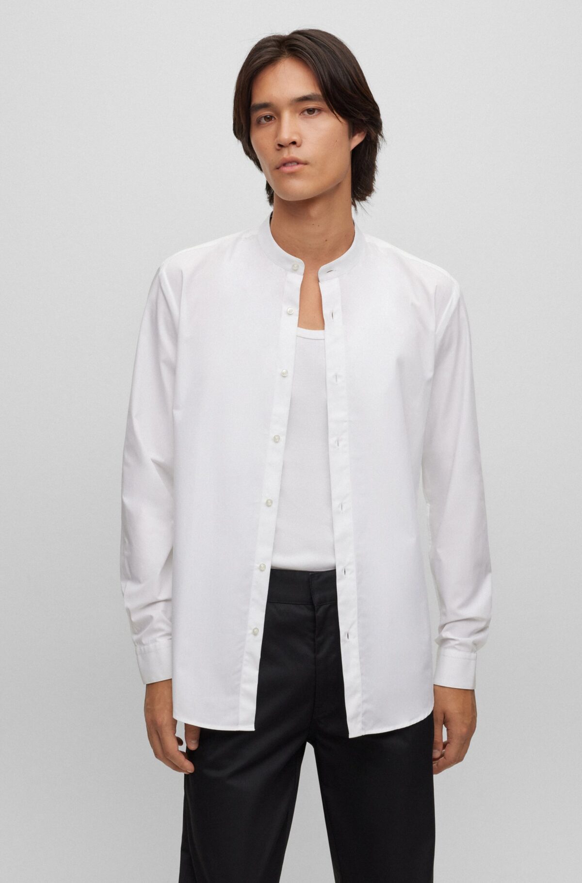 HUGO MEN KALEB STRETCH SLIM-FIT SHIRT WHITE - Image 3