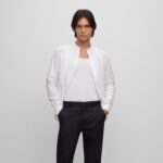 HUGO MEN KALEB STRETCH SLIM-FIT SHIRT WHITE