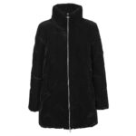 EMPORIO ARMANI EA7 WOMAN WINTER PADDED PEA CABAN COAT WITH STUDS BLACK