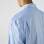 LACOSTE MEN’S REGULAR FIT PREMIUM COTTON SHIRT OPEN BLUE - Image 2