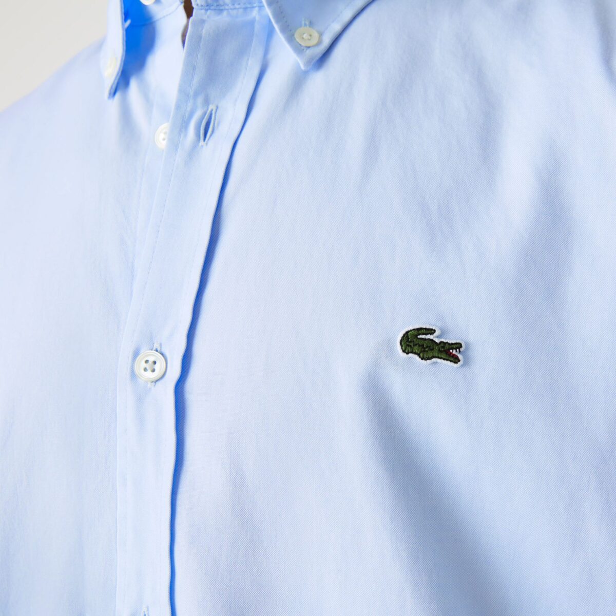 LACOSTE MEN’S REGULAR FIT PREMIUM COTTON SHIRT OPEN BLUE - Image 3