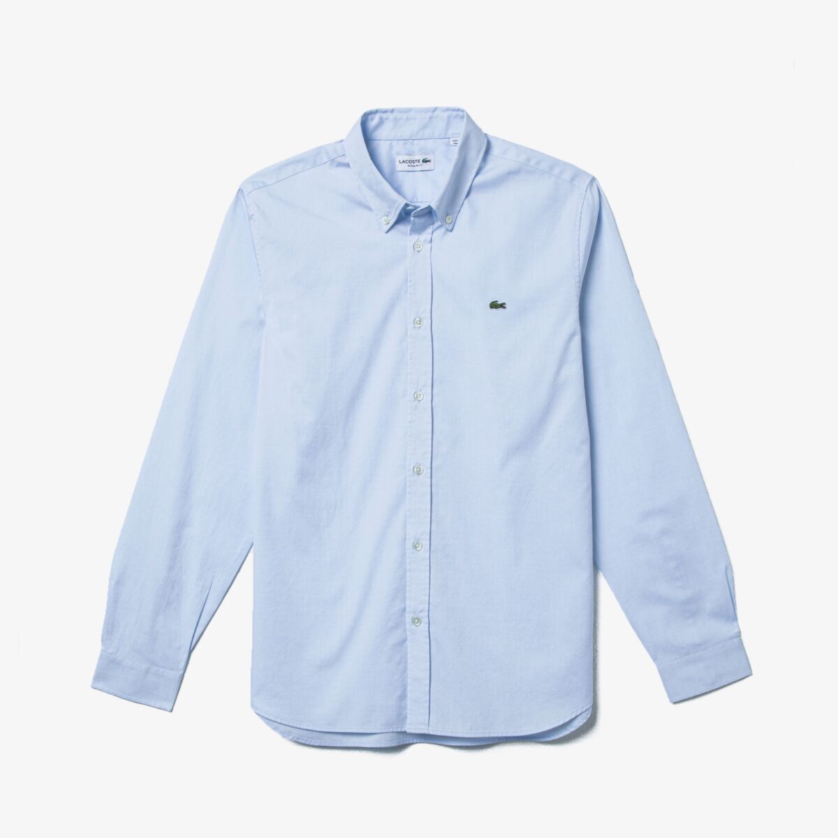 LACOSTE MEN’S REGULAR FIT PREMIUM COTTON SHIRT OPEN BLUE - Image 4